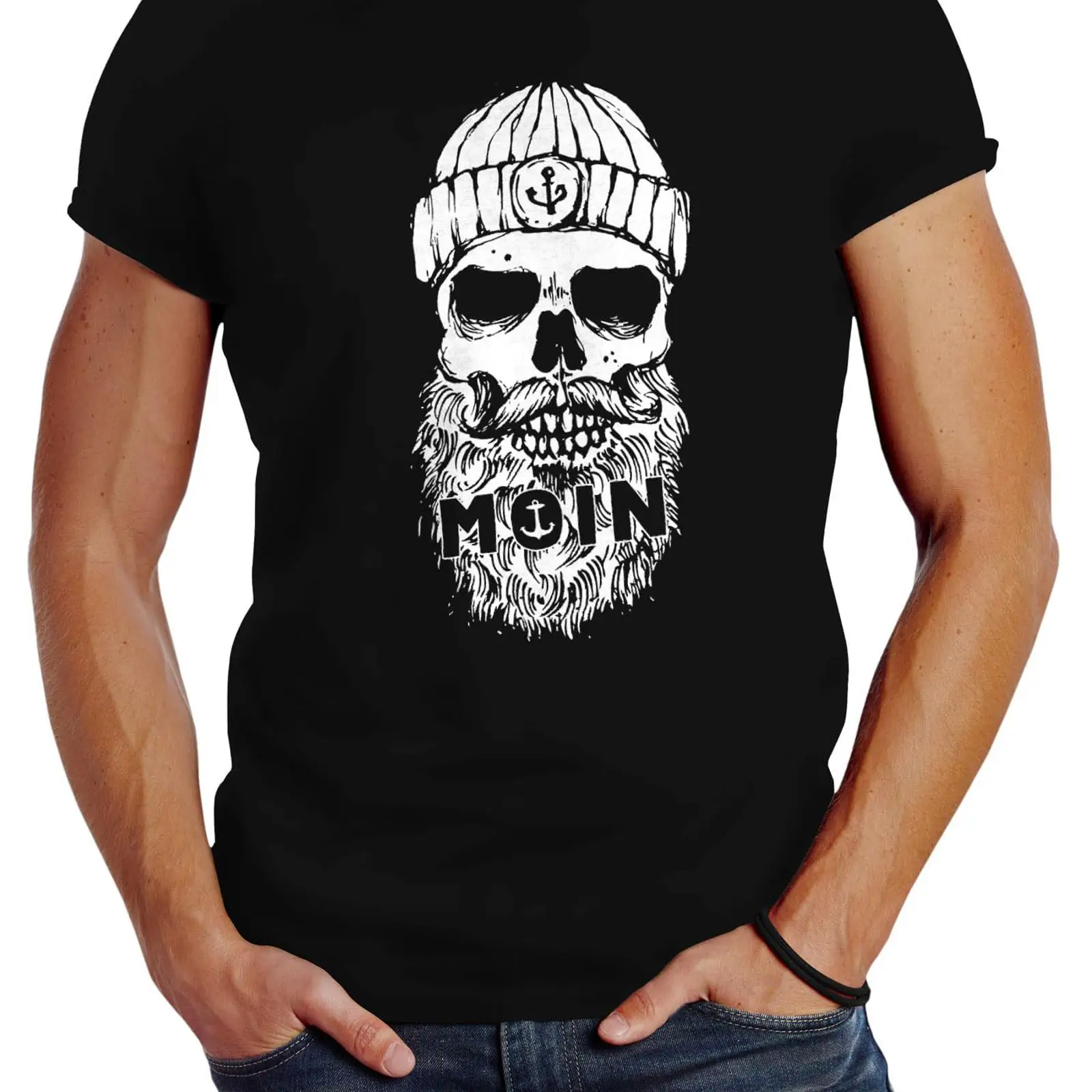 Vintage Fashion Hamburg - Neverless Men's T Shirt Moin Skull