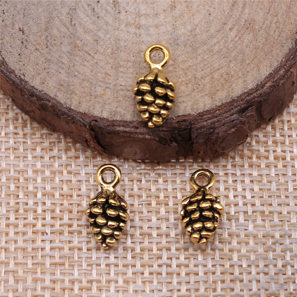 Vintage Fashion Theme - 40pcs 12x7x7mm(0.47x0.28x0.28inch) 5 Colors Pine Nuts