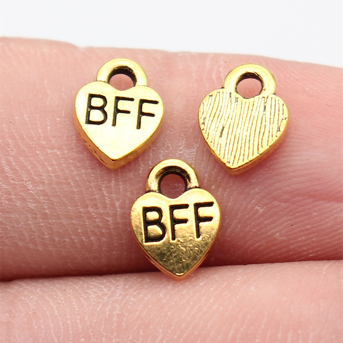 Vintage Fashion Theme - 40pcs 9.3x7mm Antique Gold Color Bff