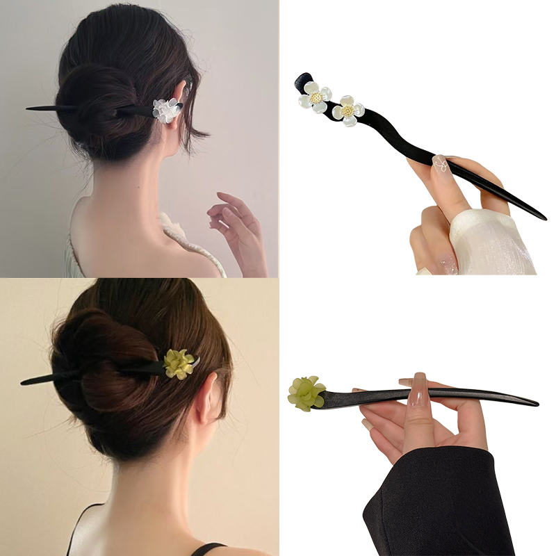 Vintage Fashion Theme - Vintage Chinese Style Wooden Flower Hair
