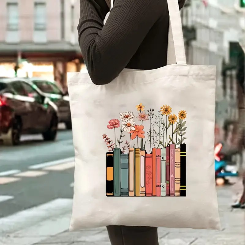 Vintage Fashion Patterns - Book Floral Pattern Canvas Tote Bag