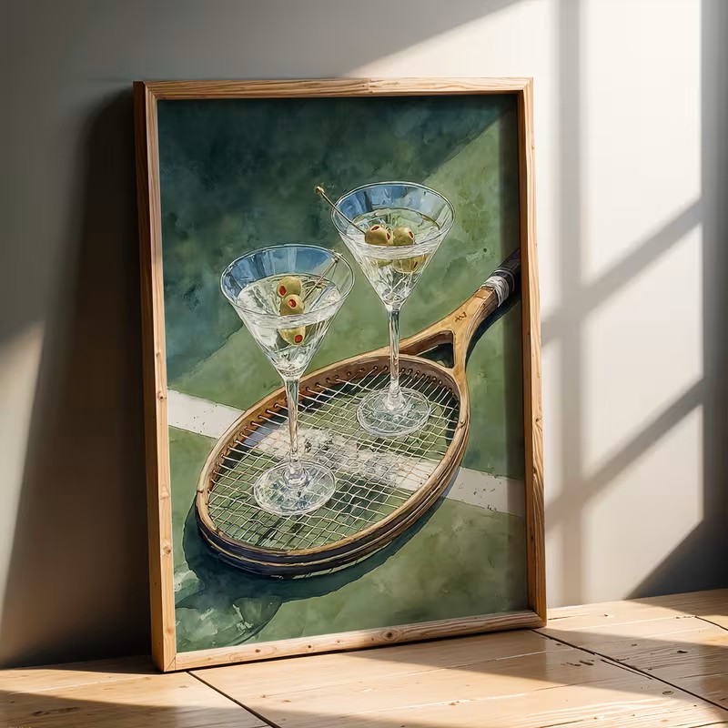 Vintage Fashion Theme - Vintage Poster Featuring Tennis Club Theme