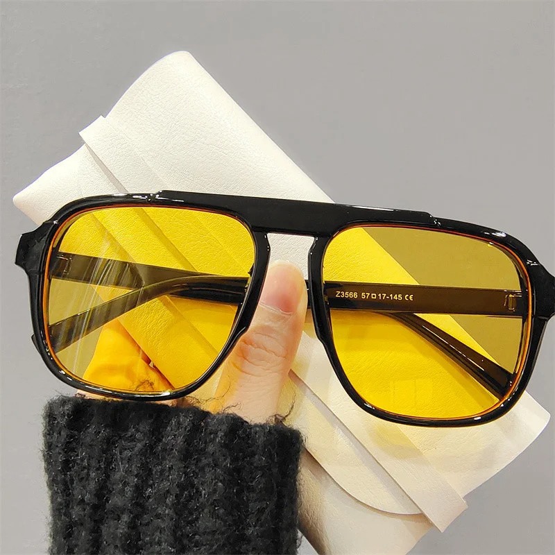 New Oversized Frame Sunglasses - Vintage Fashion Glasses 评论和价格