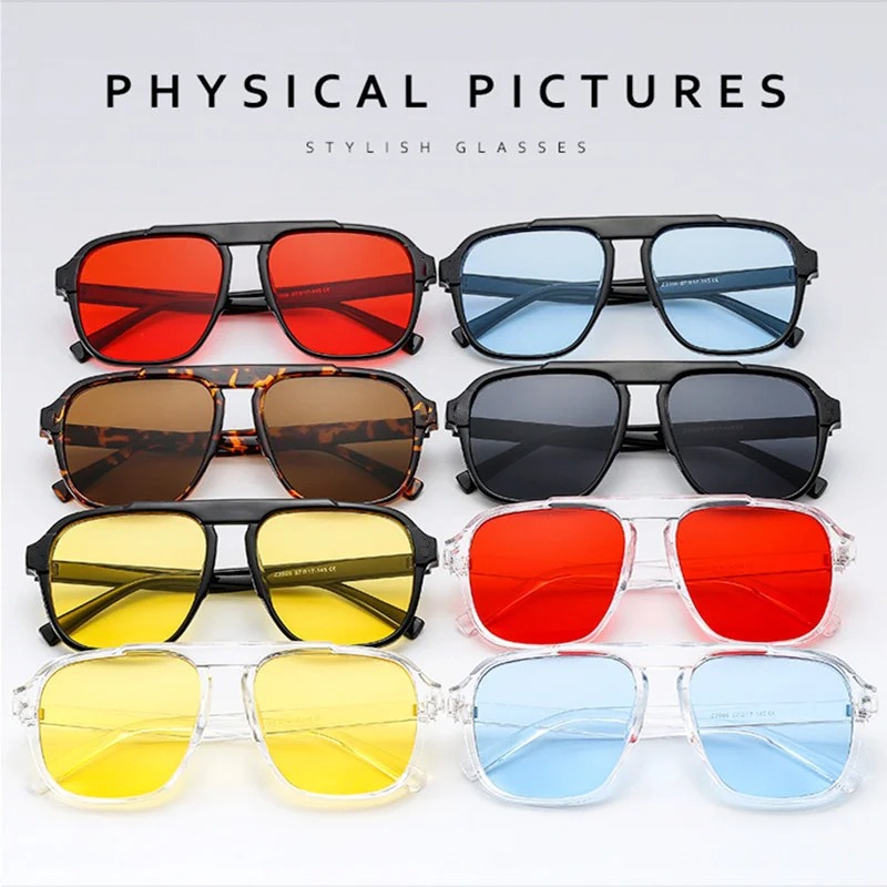 New Oversized Frame Sunglasses - Vintage Fashion Glasses 评论和价格