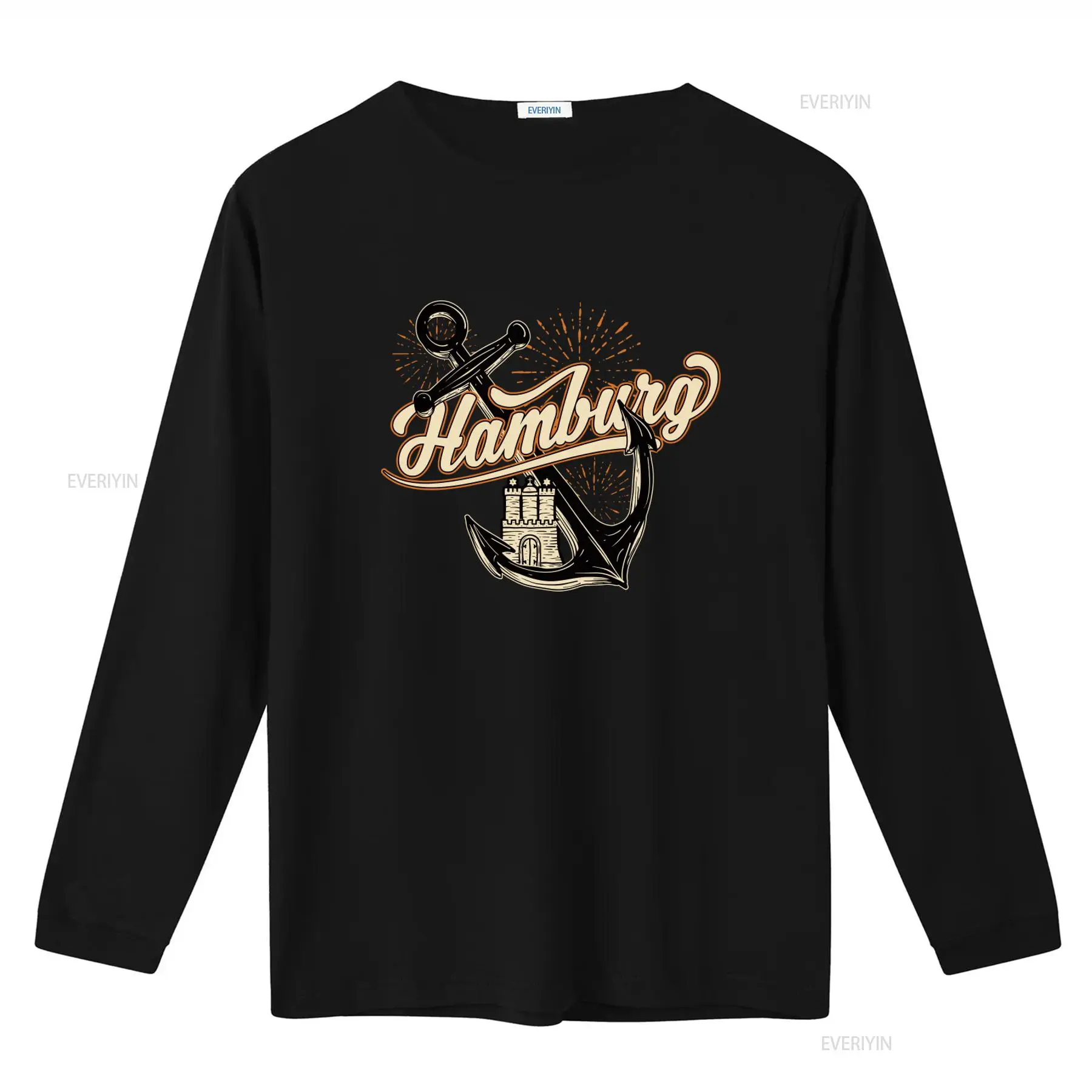 Mens Hamburg Anchor Print T Sh - Vintage Fashion Hamburg 评论和价格