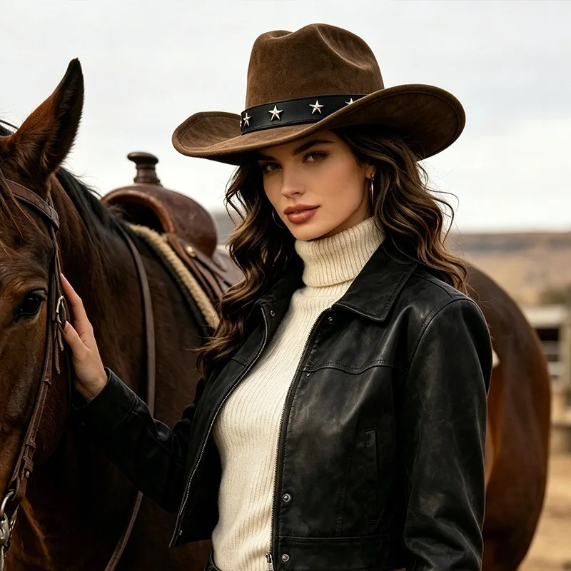 Women Hot Sale Wide Brim Cowbo - Vintage Fashion Eu 评论和价格