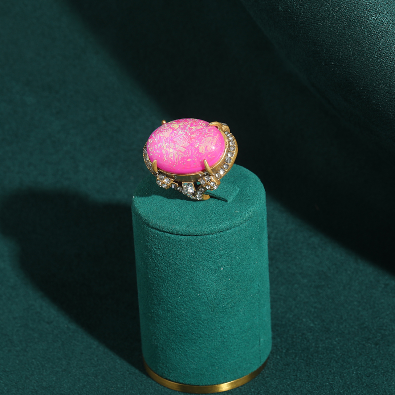 Vintage Large Opal Ring Pink A - Vintage Fashion Trends 2025 评论和价格