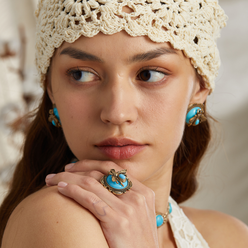 Vintage Blue Bee Rings Honey R - Vintage Fashion Trends 2025 评论和价格
