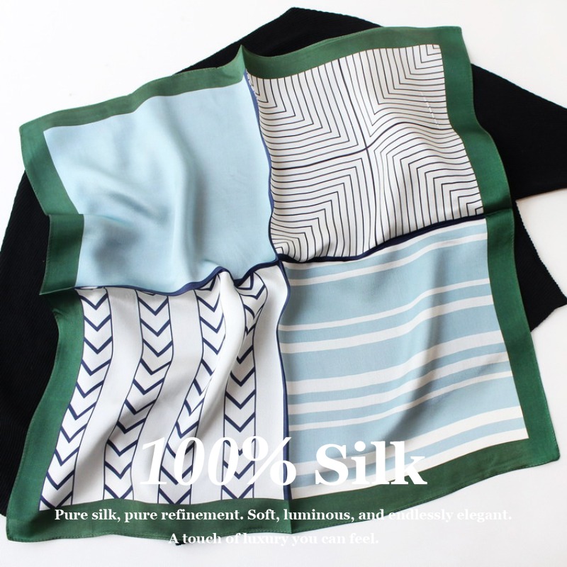 New 53cm 100% Mulberry Silk Sc - Vintage Fashion Hijab 评论和价格