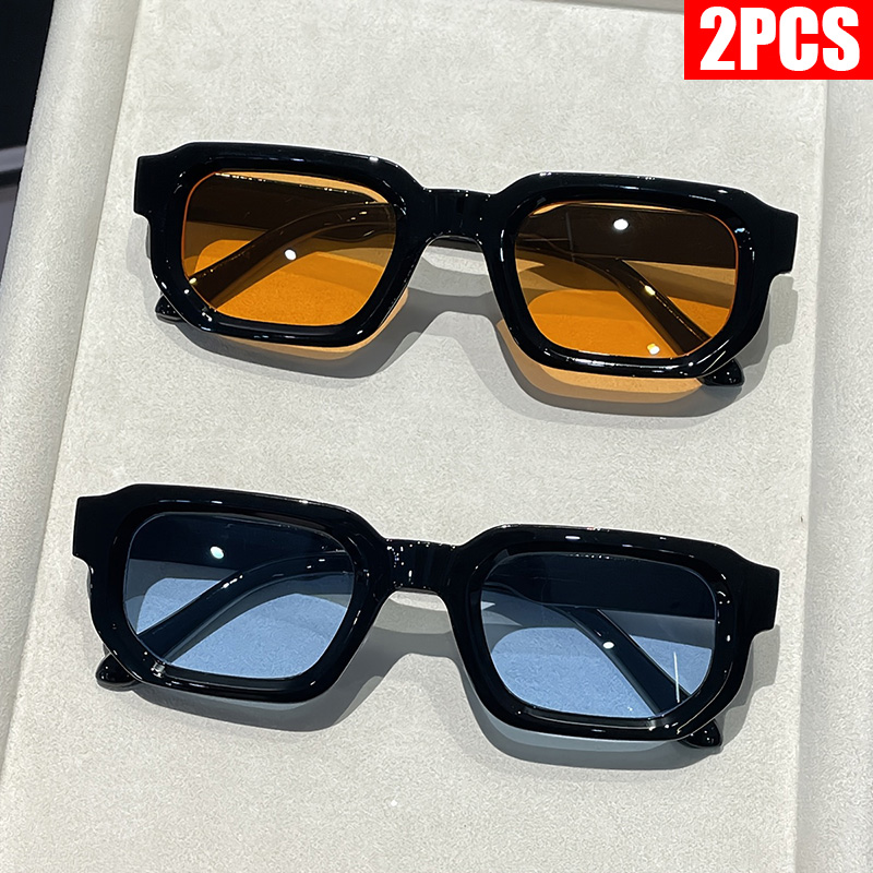 2/3PCS Vintage Rectangle Frame - Vintage Fashion Glasses 评论和价格
