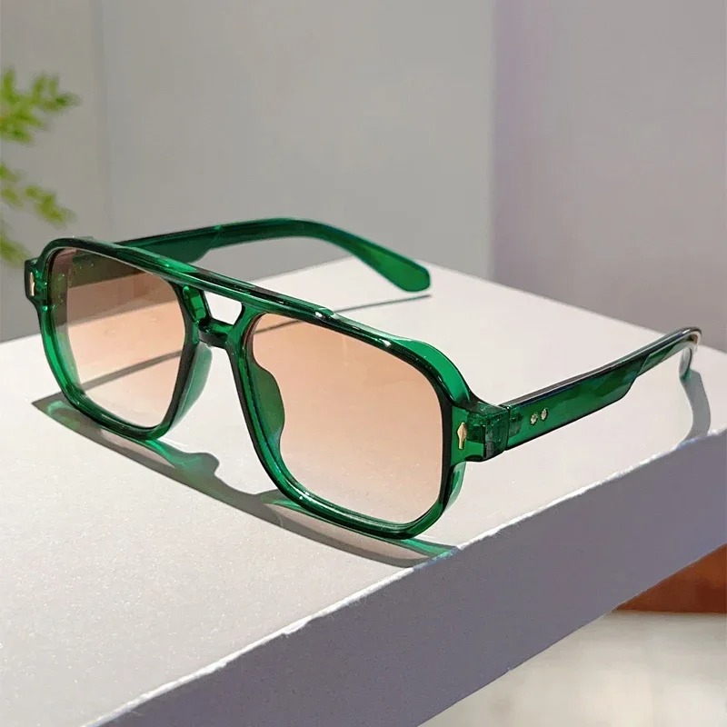 New Vintage Double Bridges Squ - Vintage Fashion Glasses 评论和价格