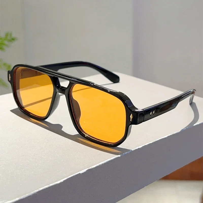 New Vintage Double Bridges Squ - Vintage Fashion Glasses 评论和价格