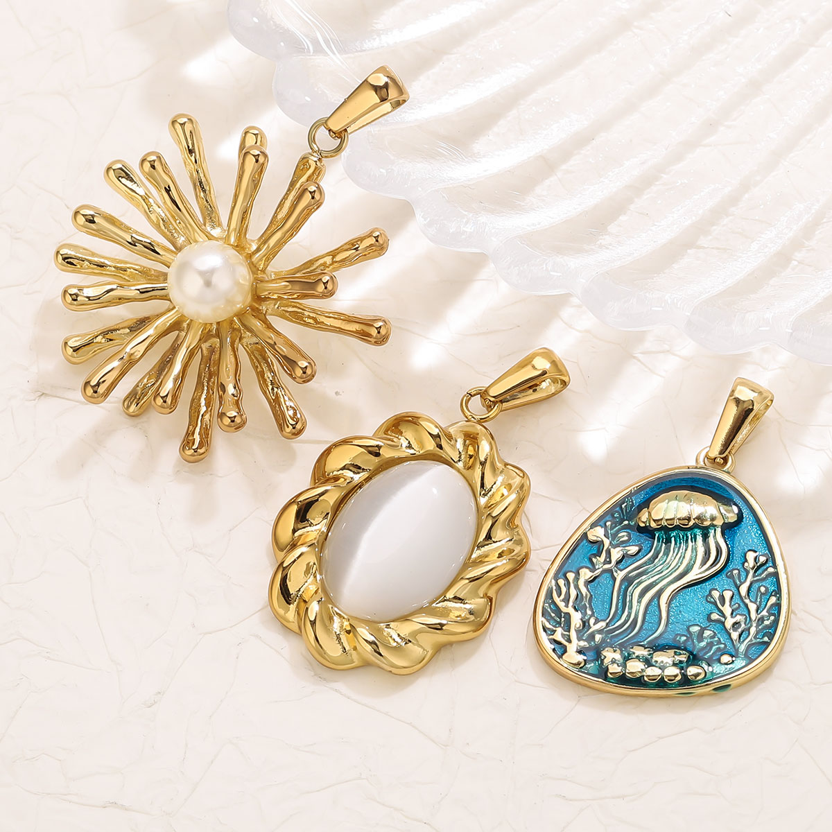 1Pcs 18K Gold Plated Stainless - Vintage Fashion Theme 评论和价格