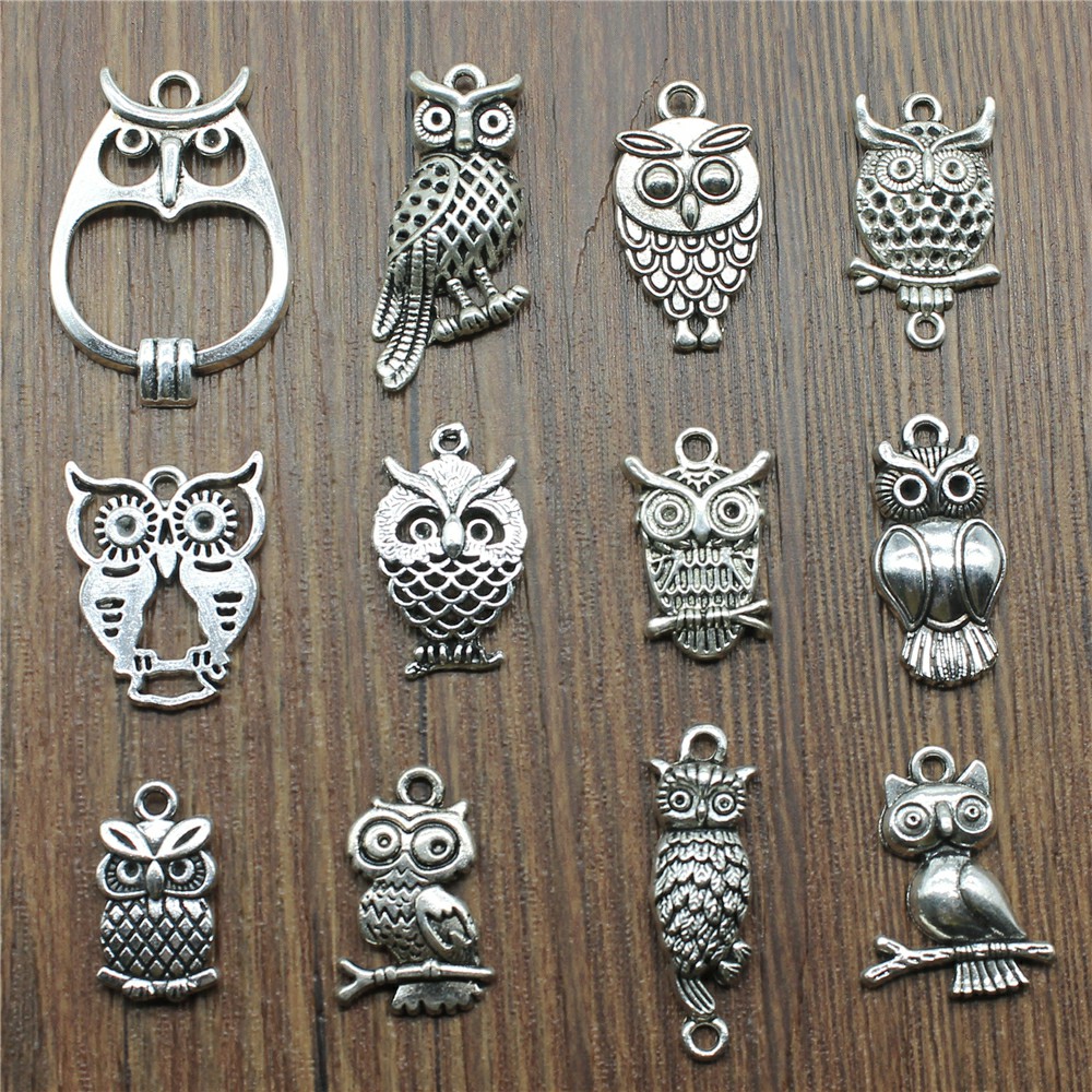10pcs Charms Owl Antique Silve - Vintage Fashion Theme 评论和价格