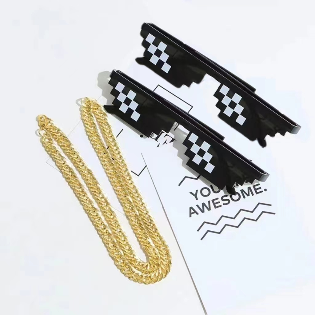 2Pcs Mosaic Sunglasses Cool Pa - Vintage Fashion Glasses 评论和价格