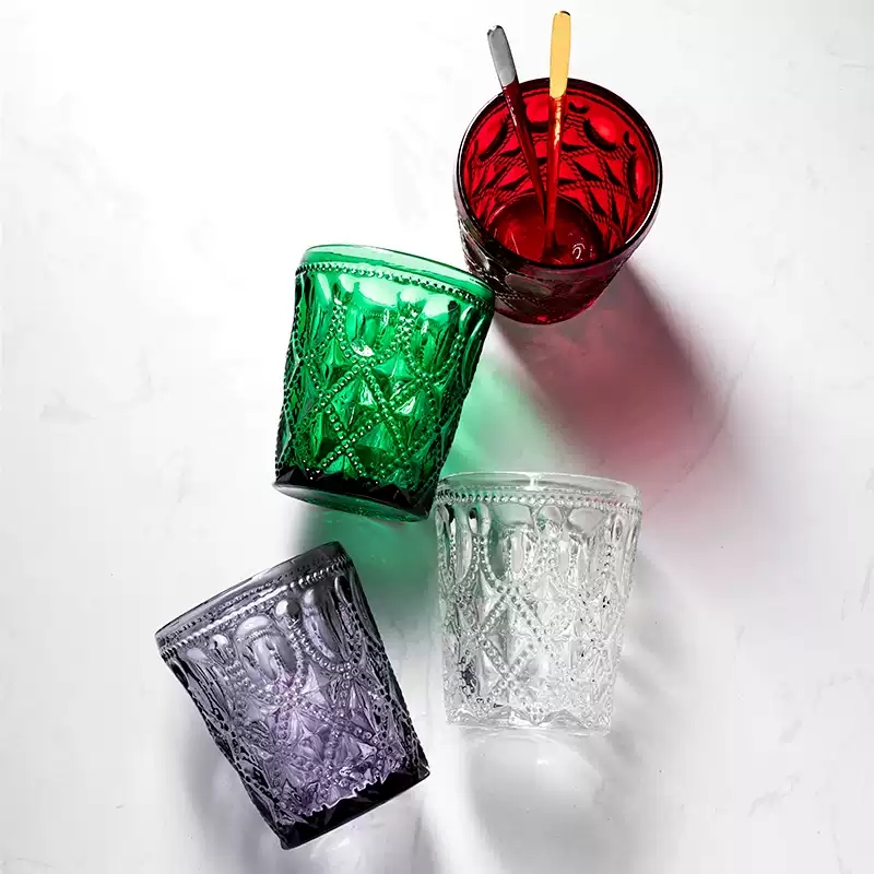 300ml Vintage Embossed Glass T - Vintage Fashion Eu 评论和价格