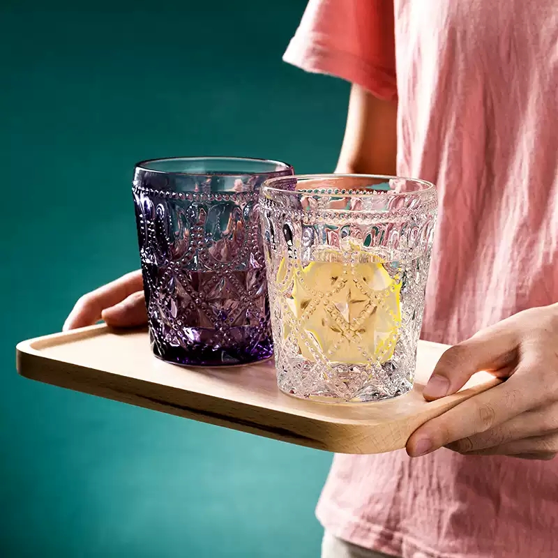300ml Vintage Embossed Glass T - Vintage Fashion Eu 评论和价格