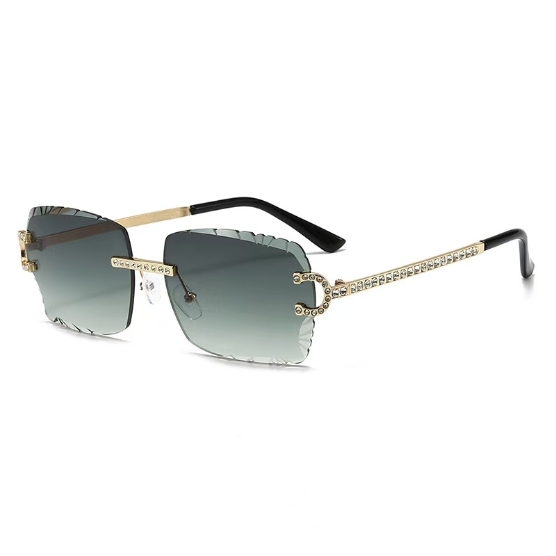 Fashion Rimless Square Sunglas - Vintage Fashion Glasses 评论和价格