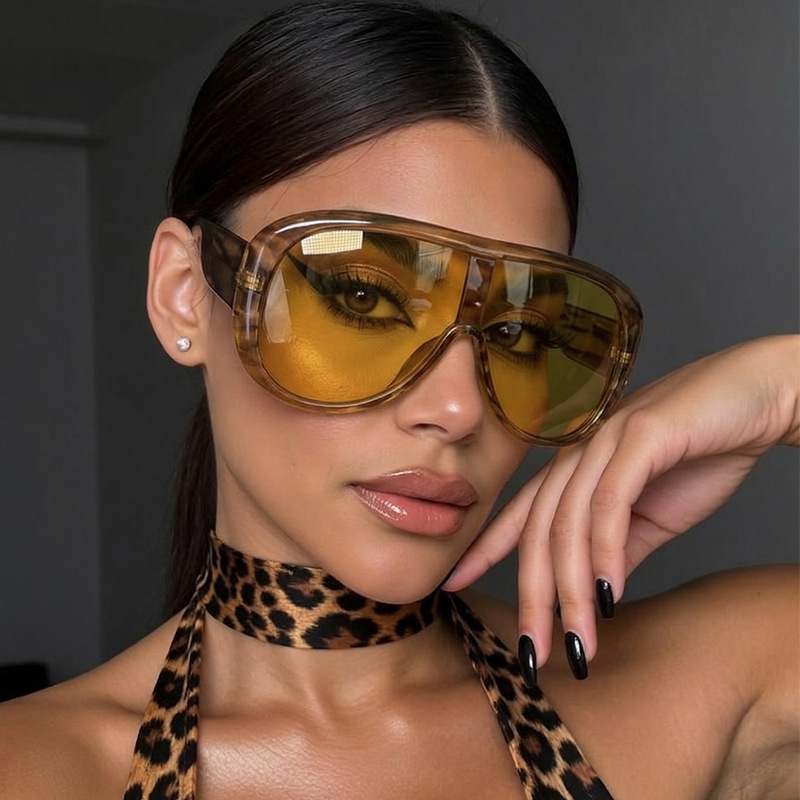 Oversized One Piece Large Fram - Vintage Fashion Glasses 评论和价格