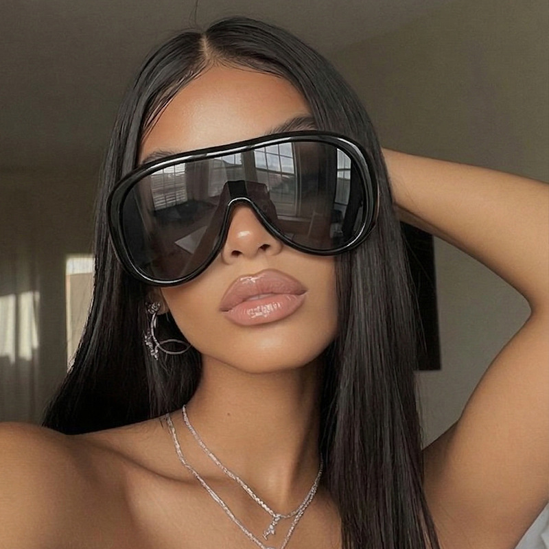 Oversized One Piece Large Fram - Vintage Fashion Glasses 评论和价格