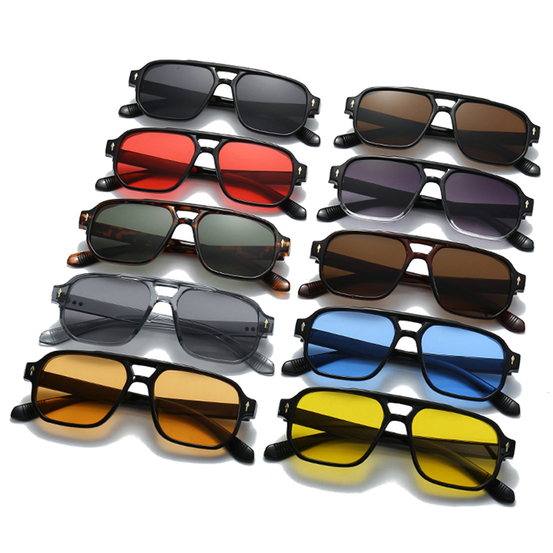 Vintage Double Bridges Men Squ - Vintage Fashion Glasses 评论和价格