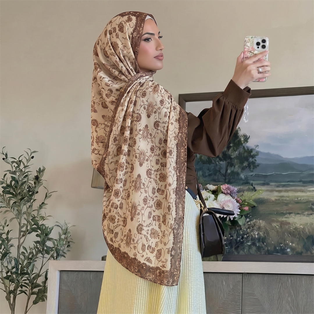 Vintage Floral Print Hijab Sof - Vintage Fashion Hijab 评论和价格