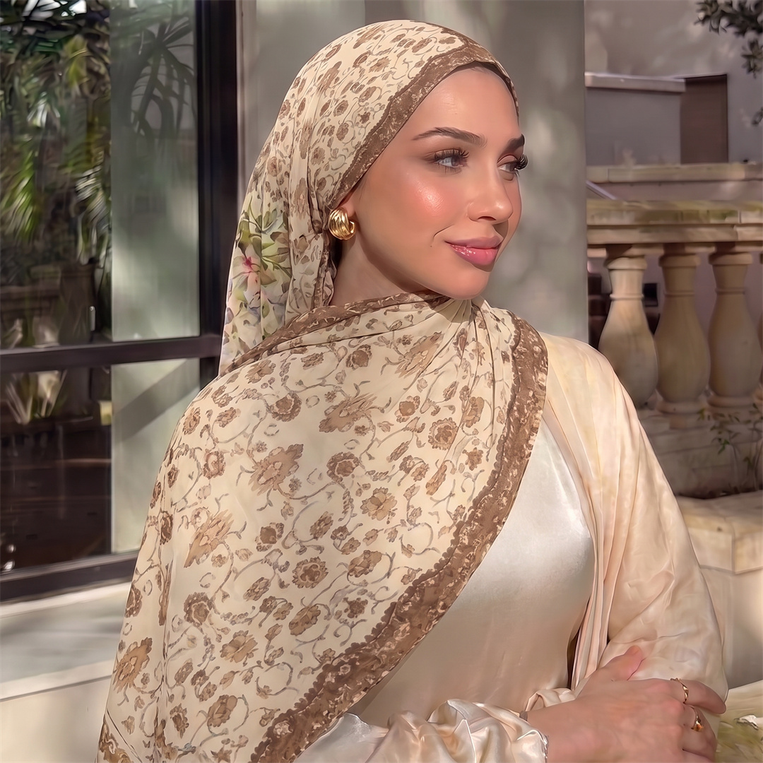 Vintage Floral Print Hijab Sof - Vintage Fashion Hijab 评论和价格